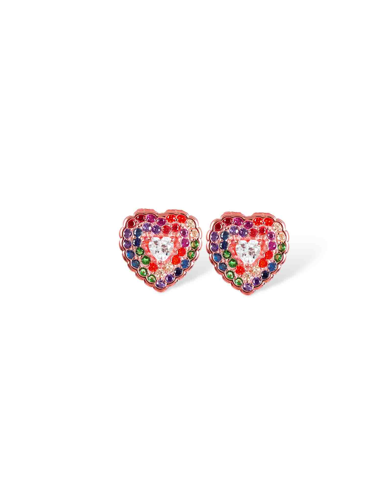 Colourful Heart earrings & pendant set