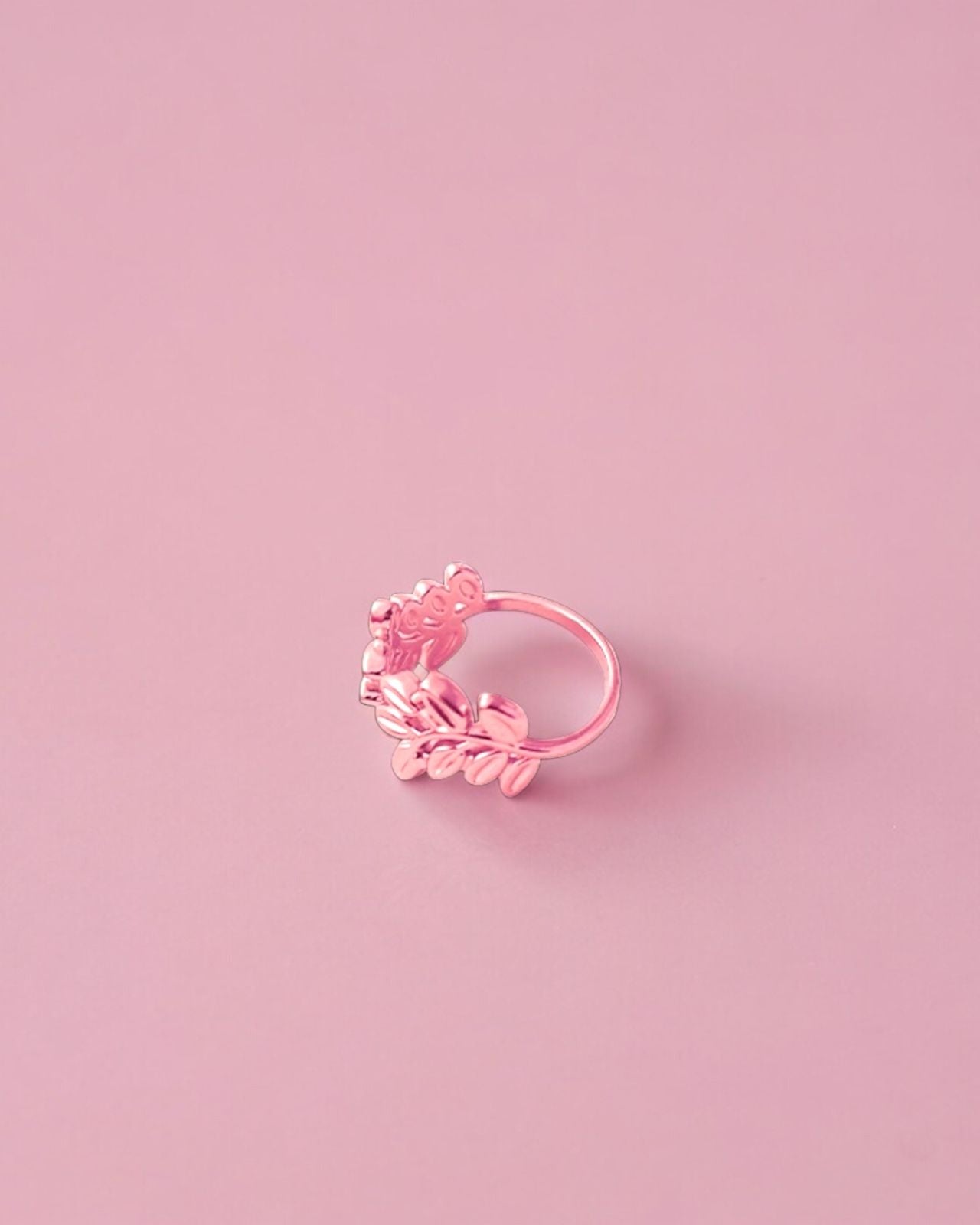 Twisted open leaf Rose Gold ring