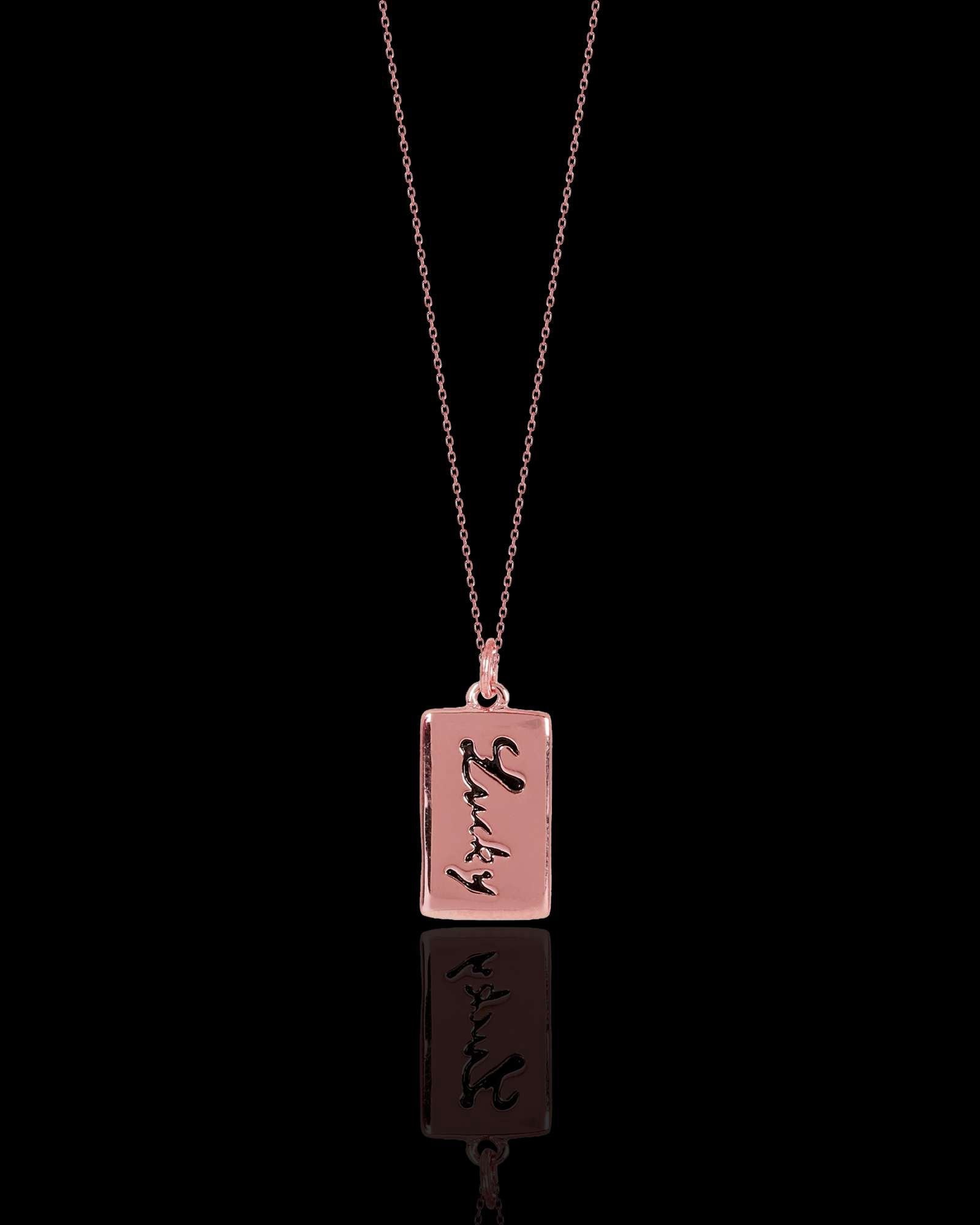 Lucky 925 rose gold silver pendant with chain