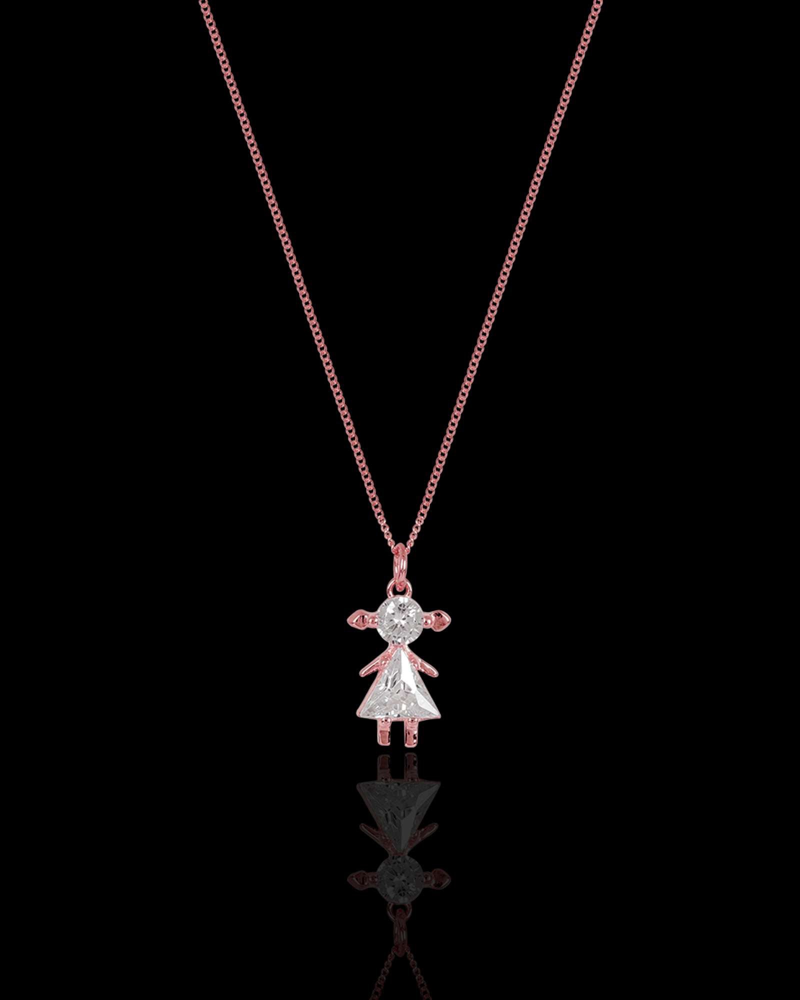 Mini Me rose gold 925 silver pendant with box chain