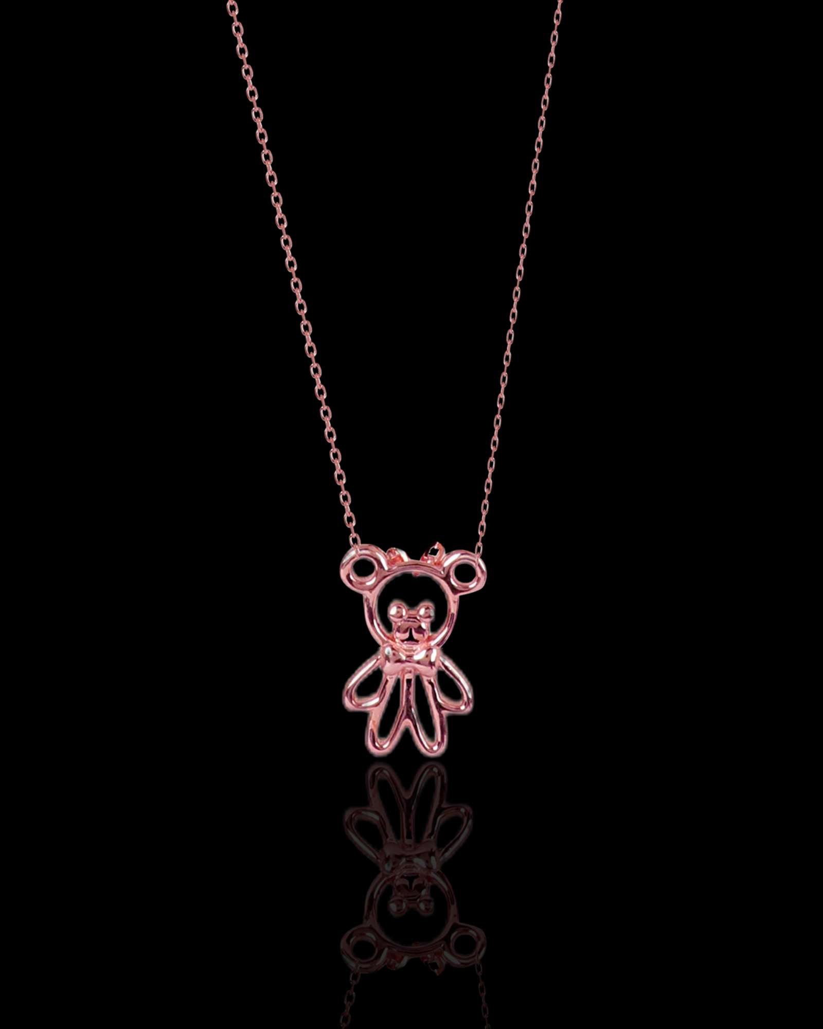 Robo pure rose gold plated silver pendant necklace