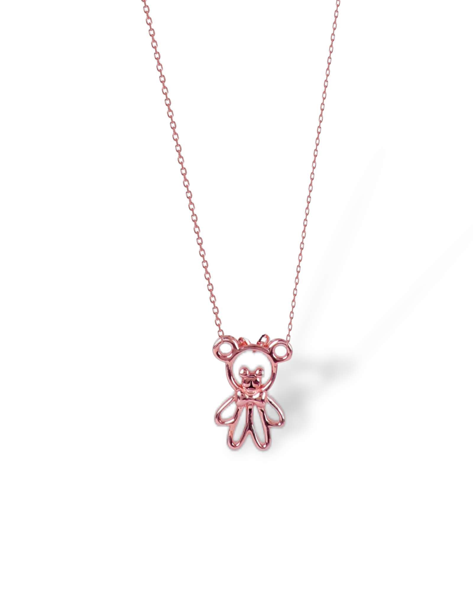 Robo pure rose gold plated silver pendant necklace