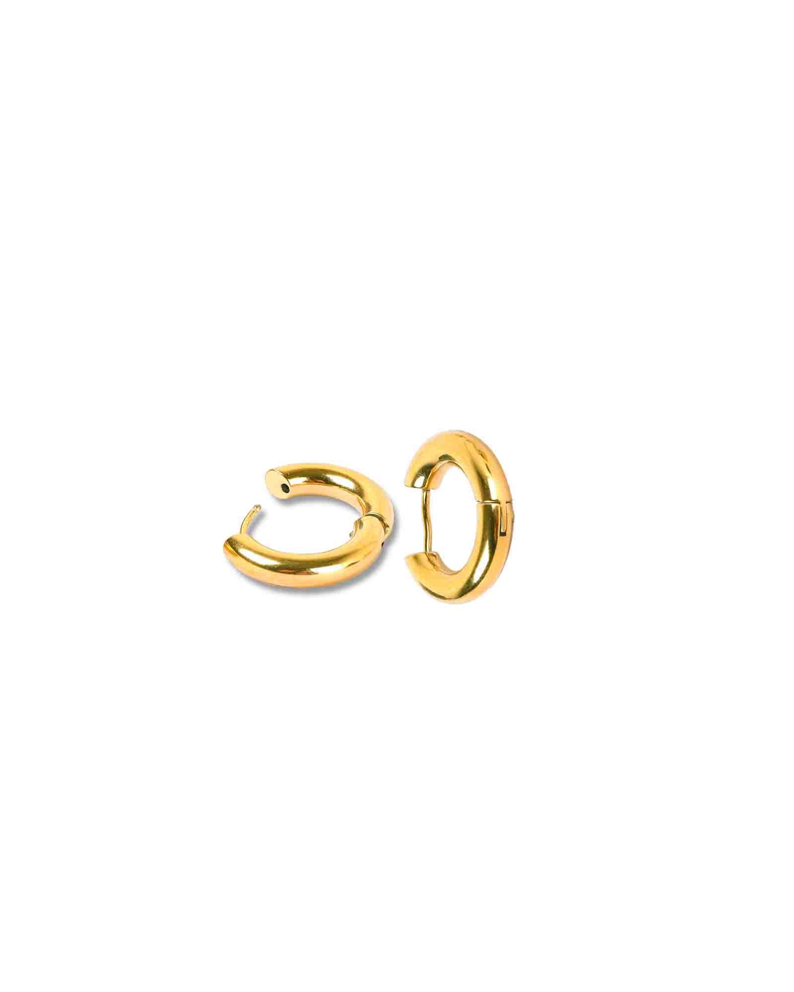 20 mm 18k gold plated classic hoops made with waterproof stainless steel